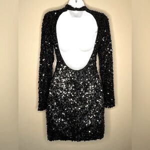 Sequined deep-back hm dress